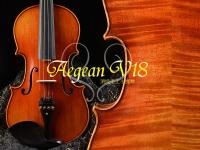 【嘟嘟牛奶糖】愛琴海 V18系列虎紋小提琴．法式規格．配高檔方盒(含溼度計)‧限量十把V18012