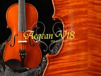 【嘟嘟牛奶糖】愛琴海 V18系列虎紋小提琴．法式規格．配高檔方盒(含溼度計)‧限量十把V18014