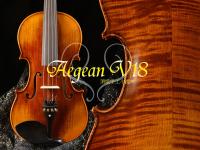 【嘟嘟牛奶糖】愛琴海 V18系列虎紋小提琴．法式規格．配高檔方盒(含溼度計)‧限量十把V18015