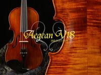 【嘟嘟牛奶糖】愛琴海 V18系列虎紋小提琴．法式規格．配高檔方盒(含溼度計)‧限量十把V18019